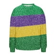thumbnail image 6 of NuoCaiYun Mardi Gras Sweatshirt for Women Carnival Long Sleeve Pullover New Purple Yellow Green Tops, 6 of 6