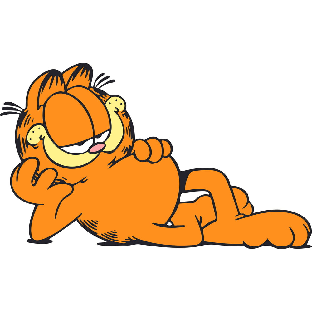 Garfield Lying Cute Cat Cartoon Customized Wall Decal - Custom Vinyl