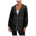 thumbnail image 2 of Womens Jackets Lightweight Jacket Women Women's Long Sleeved Zipper Hooded Jacket Windbreaker Casual Coat, 2 of 6