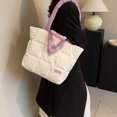 thumbnail image 3 of Bolso tipo cartera acolchado para mujer bolso de ocio de Color sólido con cremallera bolso de viaje para mujer, 3 of 9