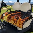 thumbnail image 3 of Psesaysky Universal Golf Cart Seat Covers for EZGO, Breathable Golf Seat Blanket with 4 Pockets and Handle Fits for Yamaha, Club Car and Other 2 Person Seats (Burning Flame), 3 of 8