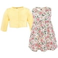 thumbnail image 3 of Hudson Baby Girls Cotton Dress and Cardigan Set, Pink Yellow Pretty Floral, 18-24 Months, 3 of 5
