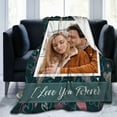thumbnail image 3 of Custom Blanket with Photo - Personalized Picture Throw for Couple Gifts Customized Flannel Blankets for Adult Kid Birthday Fathers Mothers Valentines Day Gift (6 image 05, 40"L x 30"W / baby size), 3 of 6