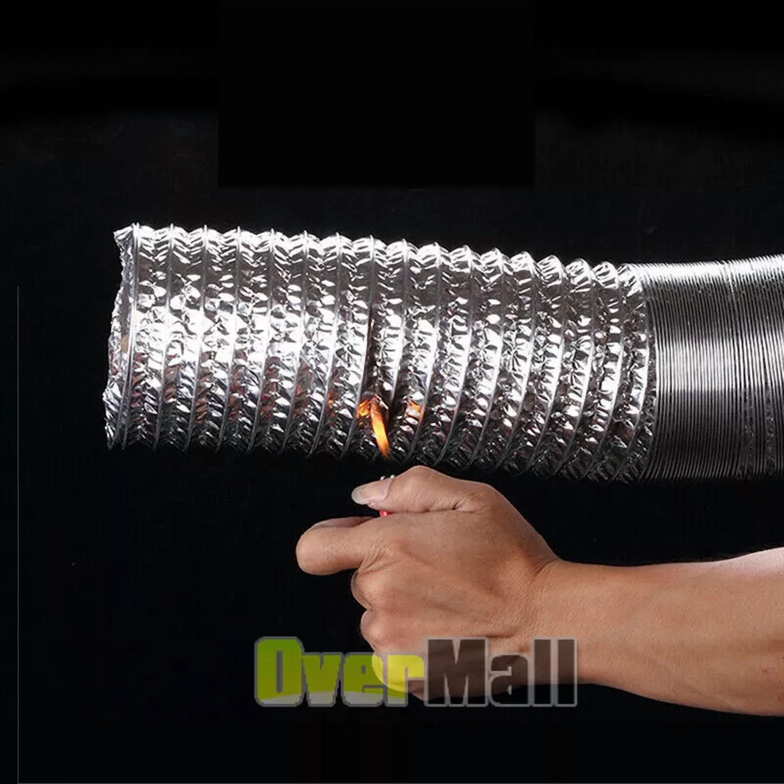 Aluminum Ducting Dryer Vent Hose (4" Inch, 8Ft) Flexible Non-Insulated Air Pipe
