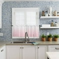 thumbnail image 6 of Pink White Ombre Kitchen Curtains and Valances Set, Rod Pocket Curtains Tier Farmhouse Window Curtains 36 Inch Length, Modern Abstract Stripes Minimalism 3 Piece Kitchen Curtains Set, 6 of 6
