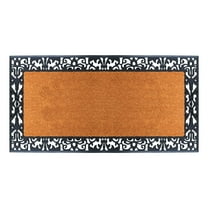 A1HC Natural Coir and Rubber Door Mat, 30"x60" – Thick, Durable, Heavy Duty, Anti-Shed, Fade-Resistant, Outdoor Entrance Large Doormat, Paisley Border Black