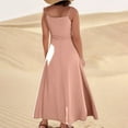 thumbnail image 5 of UoCefik Summer Beach Dresses for Women 2025 Linen Sleeveless Maxi Sundresses with Pockets Pink S, 5 of 5
