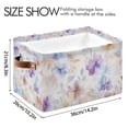 thumbnail image 4 of Yayeee 2 Pack Canvas Storage Basket with Handles for Shelves Fabric Bins Closet Organizer, Purple Flower Pattern, 4 of 8