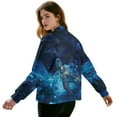 thumbnail image 3 of Xixirimido Women's Windbreaker Bomber Jacket Zip Up Jacket Fall Winter Casual Coat Lightweight Women Loose Fit Outerwear with Pockets, Sea Turtle Floral Galaxy, XX-Large, 3 of 7