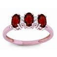 thumbnail image 3 of Star K� 3 Three Oval Genuine Garnet Stones Promise Ring Wedding Band, 3 of 9