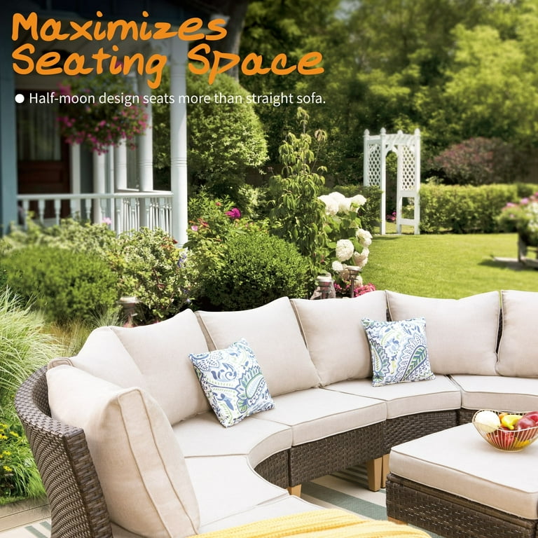 Outdoor half circle couch discount