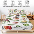 thumbnail image 5 of Twin Sze Fitted Sheet Set - Vegetables 2 Piece Bedding Sets 16" Deep Pocket Fitted Sheet with 1 Pillowcase, Watercolor Farmhouse Fruits Brushed Microfiber Hotel Luxury Bed Sheets, 5 of 9