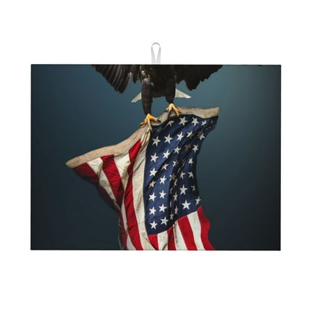 

Adobk American Flag Print Microfiber Dish Drying Mat Baby Bottle Drying Mat Kitchen Counter Dish Mat Super Absorbent