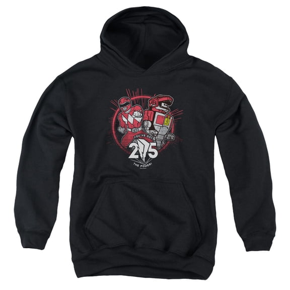 Power Rangers Red 25 Youth Pullover Hoodie Sweatshirt Black