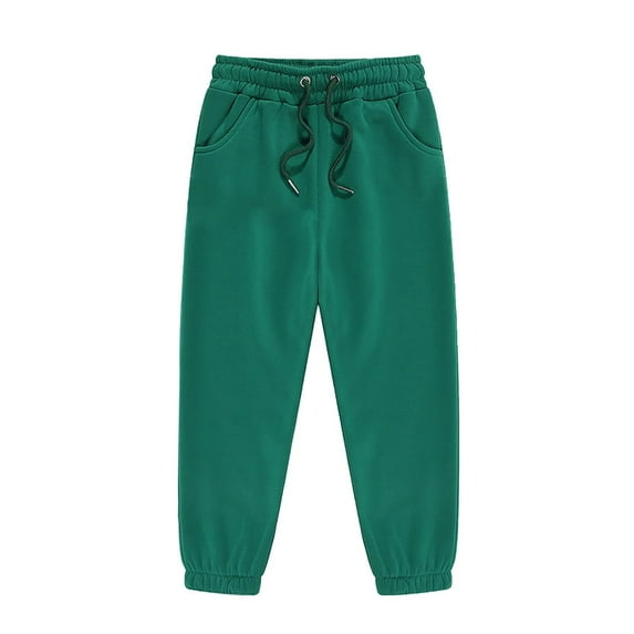 Boys Girls Sweatpants 2025 Casual Elastic Waist Drawstring Plain Joggers Kids Sweat Pants with Pockets