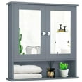 thumbnail image 1 of Pemberly Row Armoire de Rangement pour Salle de Bain à Double Porte Miroir Gris, 1 of 8