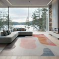 thumbnail image 2 of ODIKA 8'x10' Washable Area Rug Non-Shedding, Easy Care, Abstract Modern Brushstroke Art With Interlocking Watercolor Color Blocks for King Size Bedroom Under Bed, Master Suite, 2 of 7