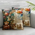 thumbnail image 3 of GOSMITH Tache Floral Hummingbirds Burgundy Ivory Antique Vintage Farmhouse Spring Country Rustic Microfiber Rose Garden Pillowcases White, 3 of 5