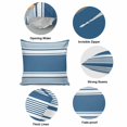 thumbnail image 6 of Throw Pillow Covers, Farmhouse Blue Striped Decorative Throw Pillow Covers 18x18 Inch, Modern Minimalist Stripes Square Linen Pillow Cases for Couch/Living Room/Sofa, 6 of 9