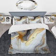 thumbnail image 2 of Designart "Marble Abstraction in White and Gold II" Abstract Marble Bedding Covert Set - Transitional White Abstract Bed Set With 2 Shams, 2 of 6