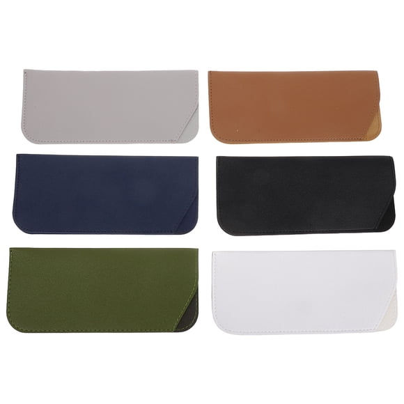 PAMINGONO 6Pcs Stylish PU Sunglass Case Soft Protective Portable Eyewear Pouch for Daily Storage