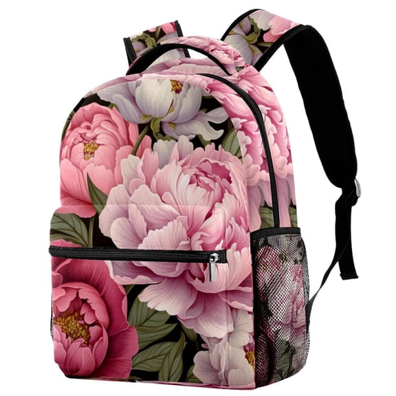 Peony Backpack Lightweight Bookbag Travel Rucksack Laptop Daypack for Women Men