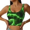 thumbnail image 2 of Picia Green Lightning Sports Bra for Women,Padded Strappy Sports Bras Medium Support Yoga Bra with Removable Cups,Running Yoga Bra-Large, 2 of 9