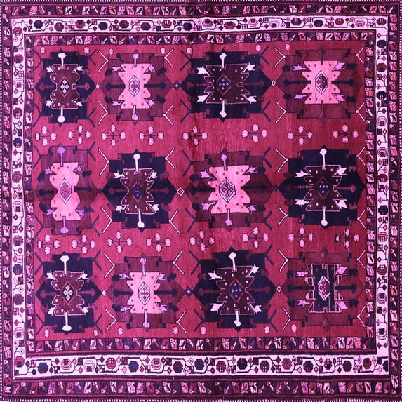Ahgly Company Indoor Square Persian Purple Traditional Area Rugs, 4' Square