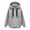 Gray, variant on Fesfesfes Women Flannel Shirt Hooded Long Sleeve Solid Plush Sweatshirt Medium Length Tops
