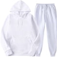 thumbnail image 3 of DDAPJ pyju Womens 2 Piece Outfits 2026 Trendy Casual Sweatsuit Set Solid Color Track Suits Oversized Hoodie Sweatshirts Jogging Sweatpants with Pockets White M, 3 of 6
