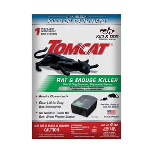 Tomcat Rat & Mouse Killer, Disposable Bait Station, Child-Resistant