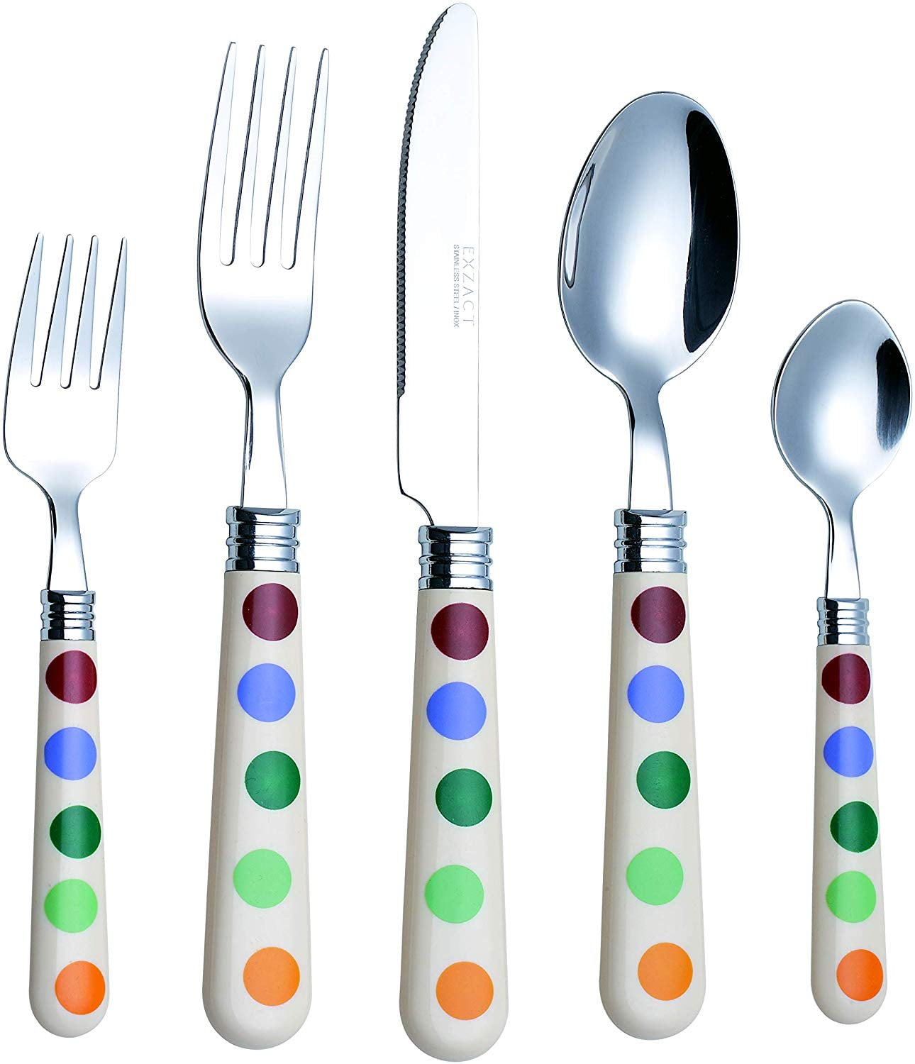 ANNOVA 20 Pcs Stainless Steel Silverware/Flatware Set With Colored
