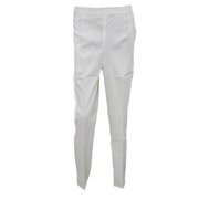 <mark>Mogul</mark> Women's Casual Pant Elastic Waistband White Cotton Trousers