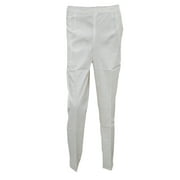 <mark>Mogul</mark> Women's Casual Pant Elastic Waistband White Cotton Trousers