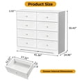 thumbnail image 6 of Ktaxon 8 Drawers Dresser Chests for Bedroom, Wood Chset of Drawers,Dressers Organizer for Bedroom, Living Room,Hallway, White, 6 of 11