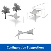Coolaroo Coolhaven Outdoor Sun Shade Sail With Hardware Kit 95% UV Block Protection for Garden, Patio, Backyard, 12' Square, Heritage Green
