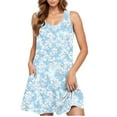 thumbnail image 2 of HOMBOM Midi Dresses for Women 2025 Tank Vacation Tank Crew Neck Summer Floral Womens Dresses with Pockets, 2 of 6