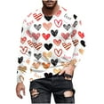 thumbnail image 2 of AOOCHASLIY Men Shirt for Valentine Gift New Valentine's Day Men's Printed Long Sleeve T-shirt Loose Round Neck Undercoat Top Blouses &, 2 of 5