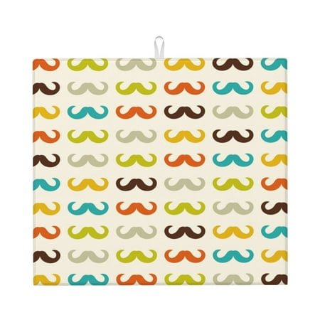 

Matuu Colorful Mustache for Dish Drying Mat for Kitchen Counter for Kitchen and Dining Kitchen Counter Accessories 16 x18