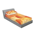 thumbnail image 3 of Ambesonne Abstract Fitted Sheet & Pillow Sham Set, Orange Triangles Art, Full, Orange and Yellow, 3 of 3