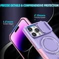 thumbnail image 3 of Dteck MagSafe Compatible iPhone 15 Pro Case with Invisible Magnetic Stand, Military Grade Drop Protection Heavy Duty Shockproof Bumper Protective Case with Slide Lens Cover,Purple, 3 of 10