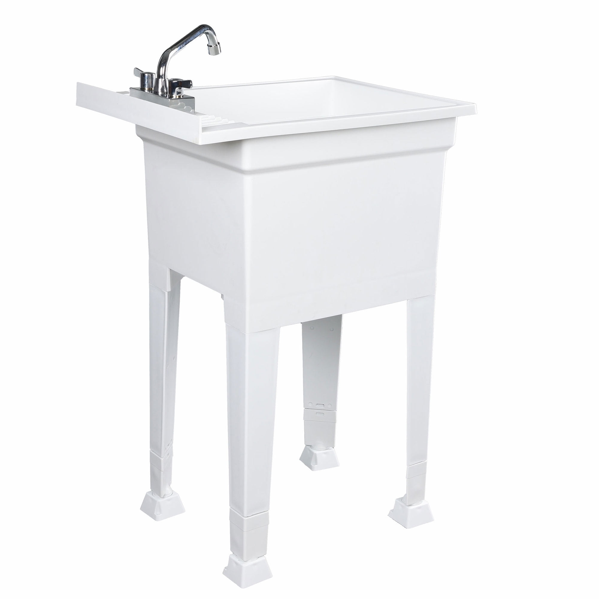 UTILITYSINKS 18 x 24” Freestanding Utility Sink with Swing Faucet & Quick Connect Drain