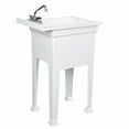 thumbnail image 4 of Open Box UTILITYSINKS Plastic 18” Utility Tub Sink with Swing Faucet, White, 4 of 10