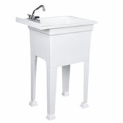UTILITYSINKS Freestanding Utility Sink - Swing Faucet and Quick Connect Drain - 18 in