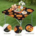 thumbnail image 4 of Halloween Stretch Table Cover 36x36 Inch Square - Elastic Hem Design with Ghosts and Pumpkins Pattern for Festive Table Decor, 4 of 6
