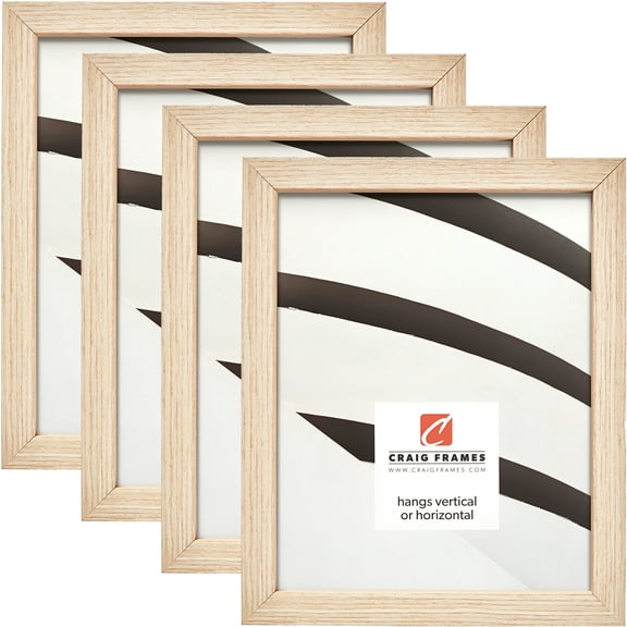 Craig Frames Farmhouse Essentials Tall, 8x10 inch Picture Frame, Natural Nordic Oak, Set of 4