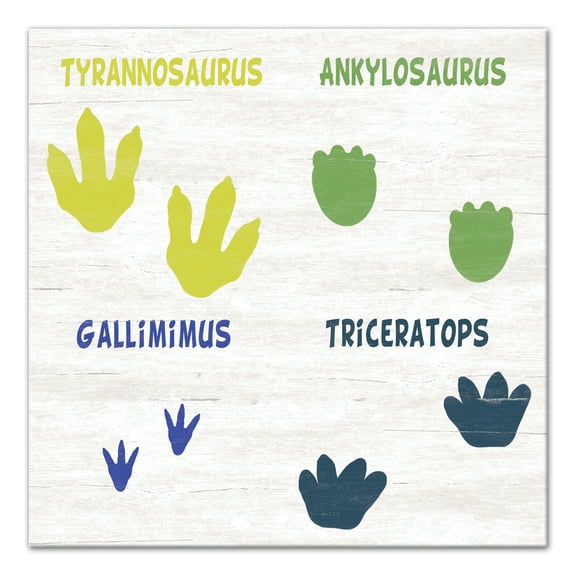 Creative Products Dinosaur Footprints 12x12 Canvas Wall Art