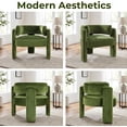 thumbnail image 4 of Pirecart Velvet Accent Chair, Upholstered Reading Chair with 3 Legs, Comfy Barrel Chairs for Living Room, Bedroom, Side Arm Chair, 286 lbs, Green, 4 of 8