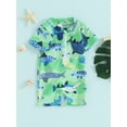 thumbnail image 3 of Biezeib Baby Boys Rash Guard, Short Sleeve Tree Fish Print Swimsuit Jumpsuit Summer Swimwear, 3 of 9