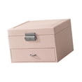 thumbnail image 3 of Joyero Yinane Organizador de joyas de Doble capa de Cuero PU rosa, 3 of 8
